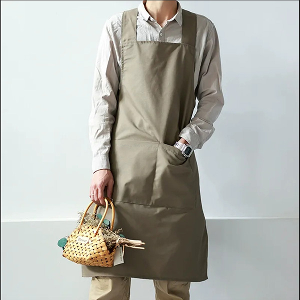 Wide Strap Natural Color Apron 6