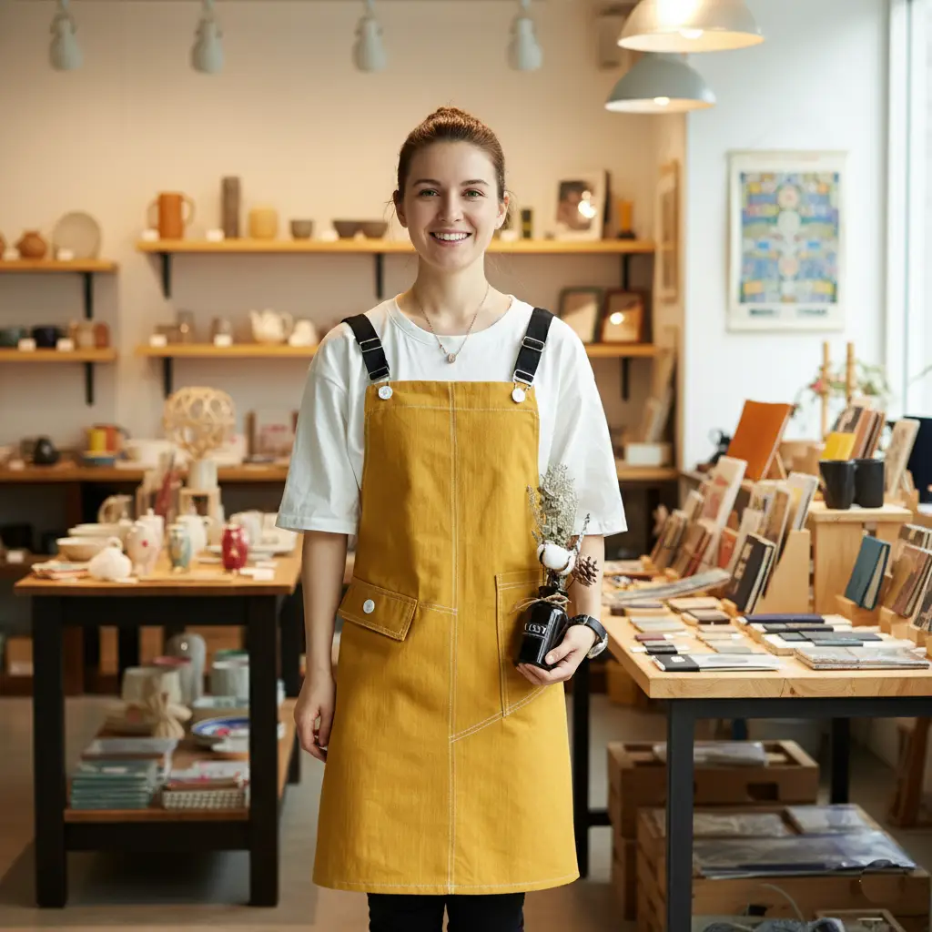 Diagonal double-spell artisan hipster apron