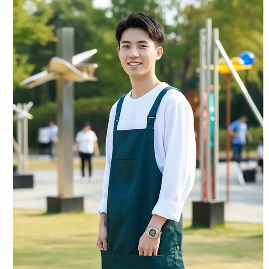 Literary Chic Apron with Suspenders