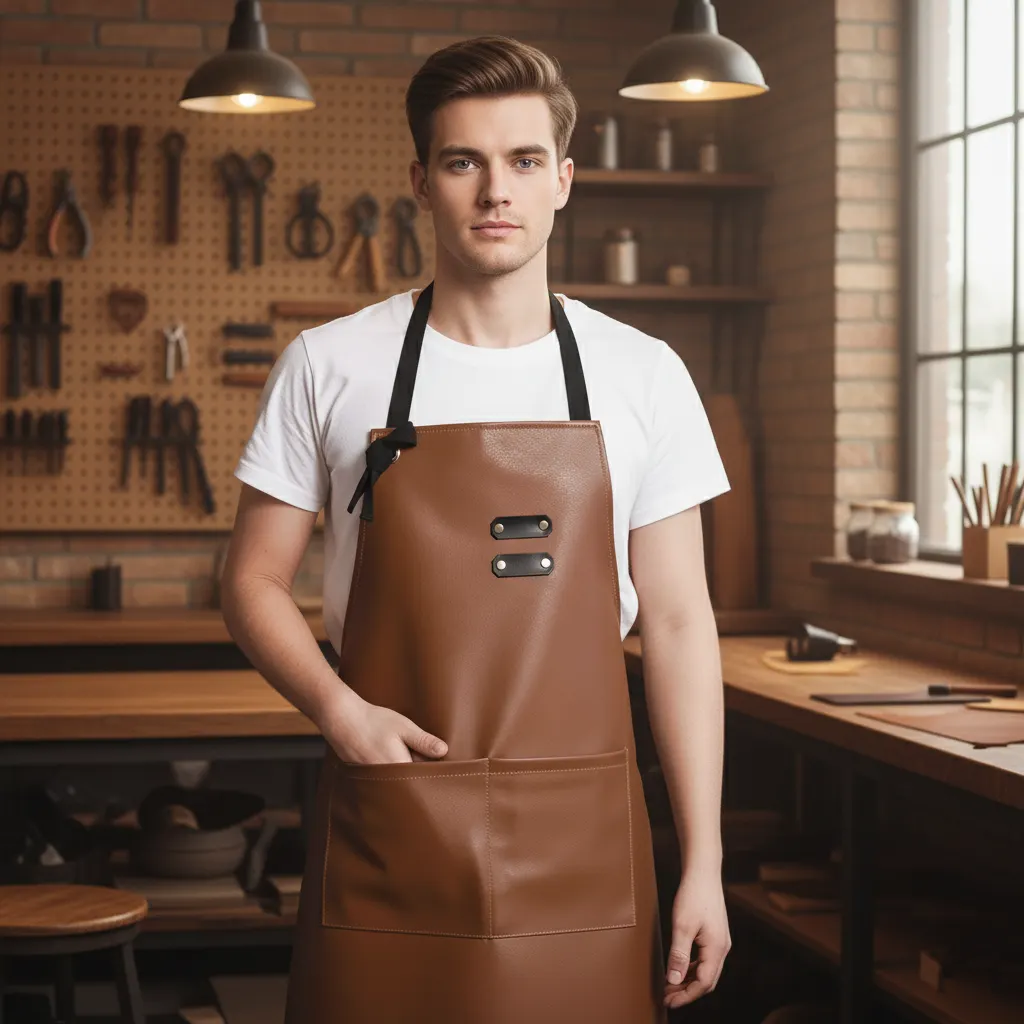 Artisan faux leather waterproof apron 2
