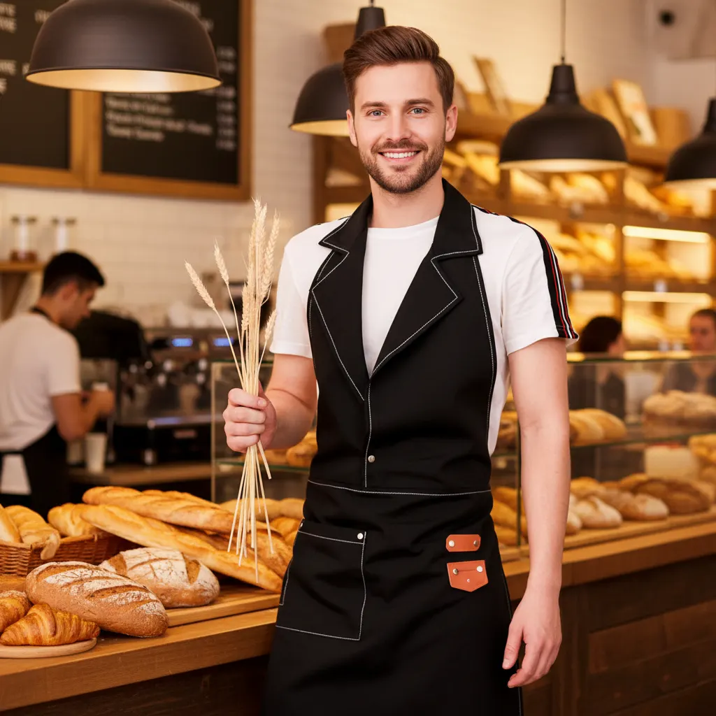 Western-style light canvas apron 2
