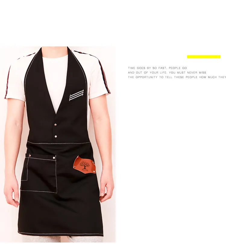 Western-style light canvas apron 4