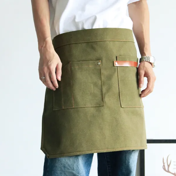 Korean-style Half-length Canvas Leather Apron