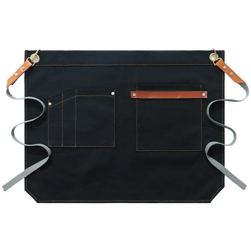 Korean-style Half-length Canvas Leather Apron 6