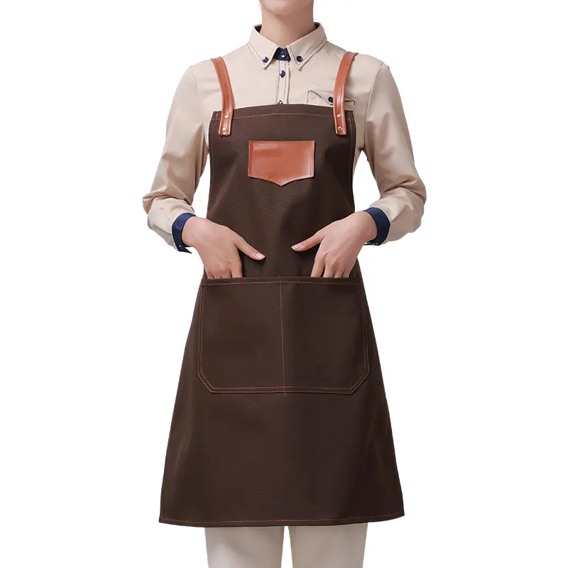 Culinary Master Leather Strap Canvas Apron