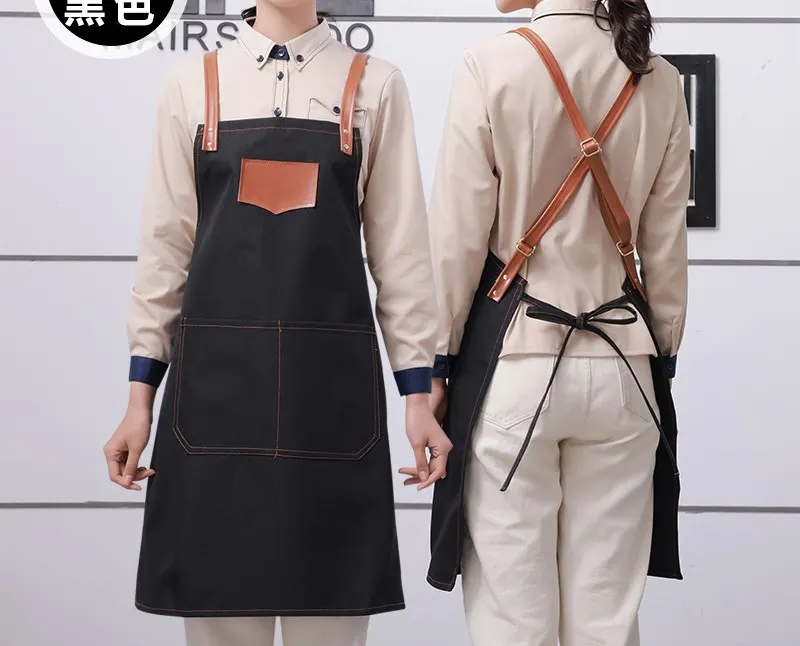 Culinary Master Leather Strap Canvas Apron 3