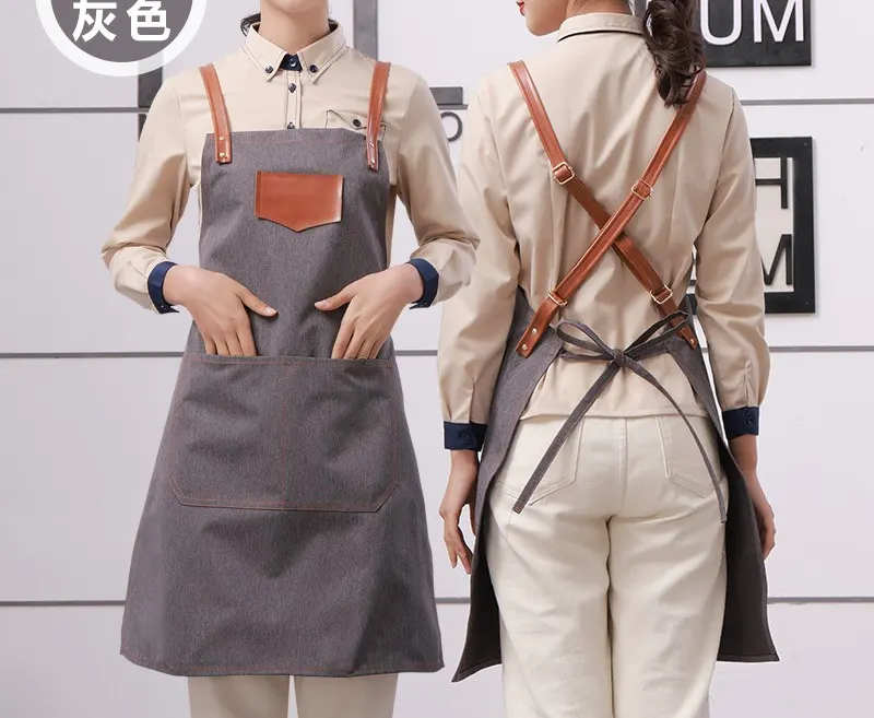 Culinary Master Leather Strap Canvas Apron 7