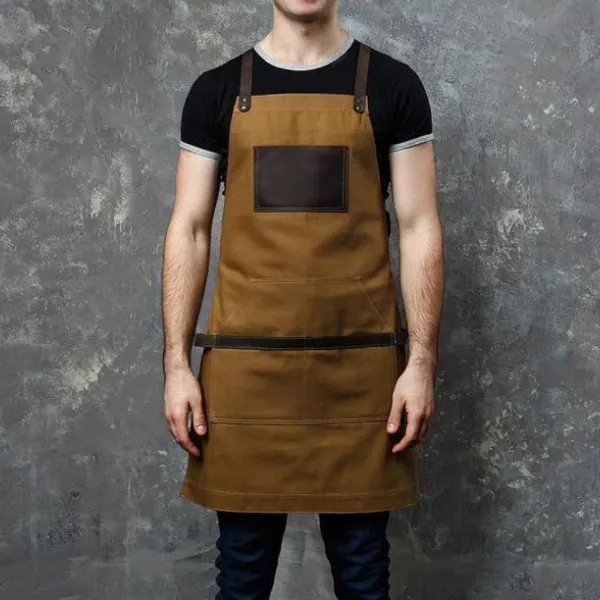 Banquet Dining Heavy-duty Patchwork Leather Apron 5