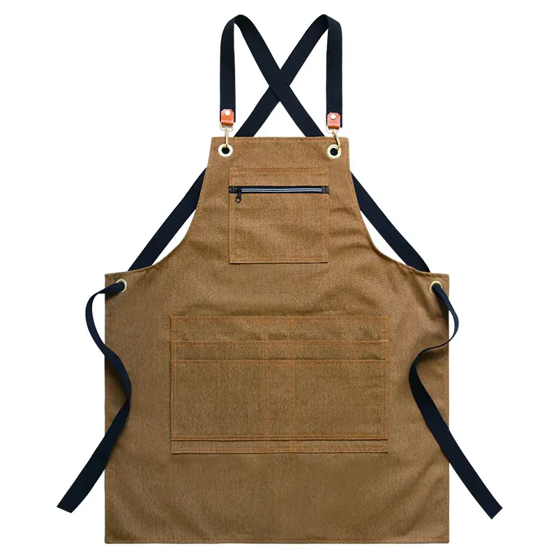 American-style Zipper Canvas Apron 3