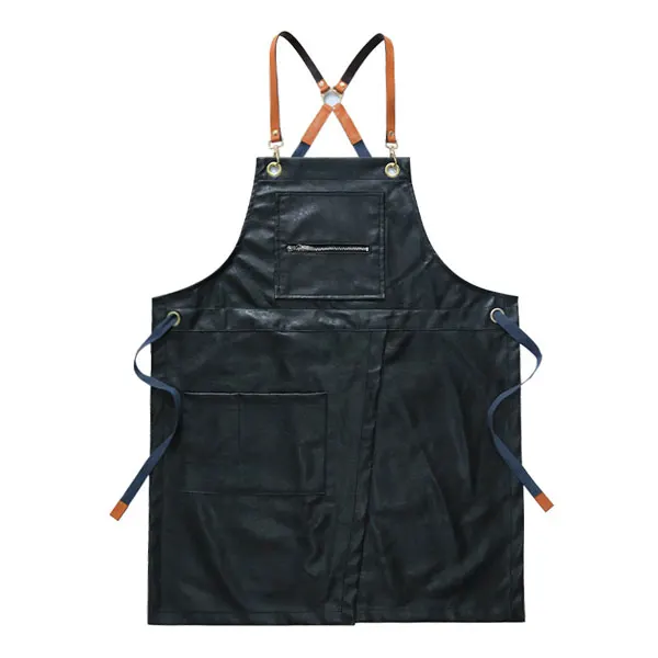 Split Leather Zipper Waterproof and Oil-Resistant Apron 4