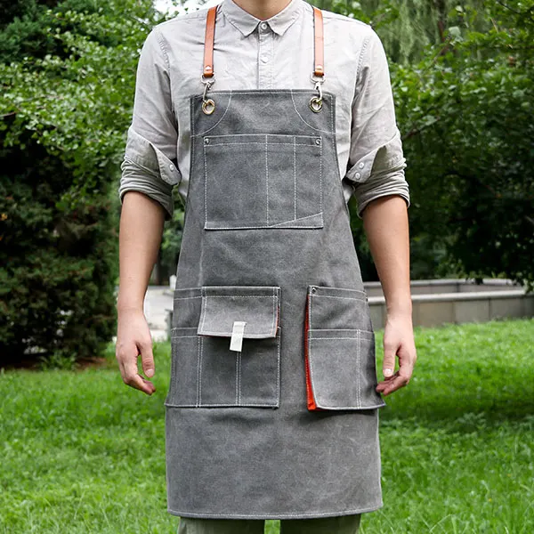Multi-Pocket Canvas Work Apron