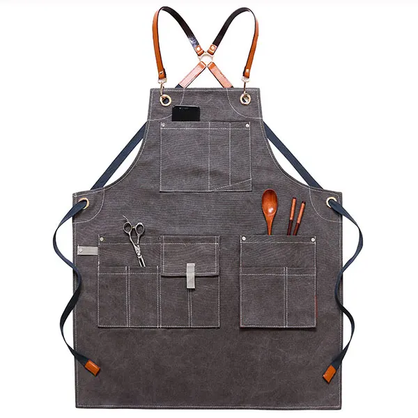 Multi-Pocket Canvas Work Apron 4