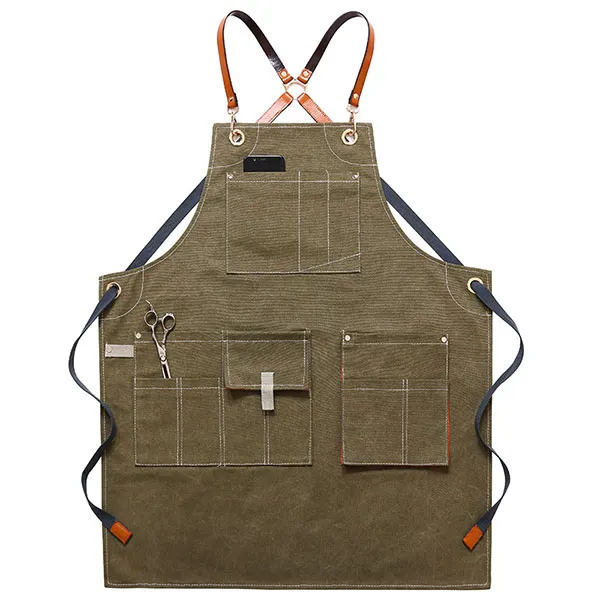 Multi-Pocket Canvas Work Apron 7