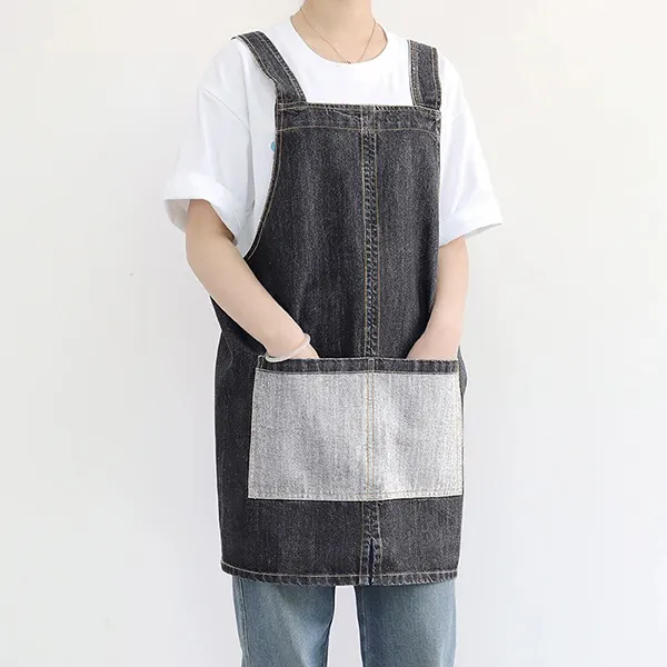 Washed Denim Apron with Back Buckle 4