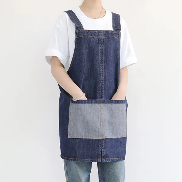Washed Denim Apron with Back Buckle 6