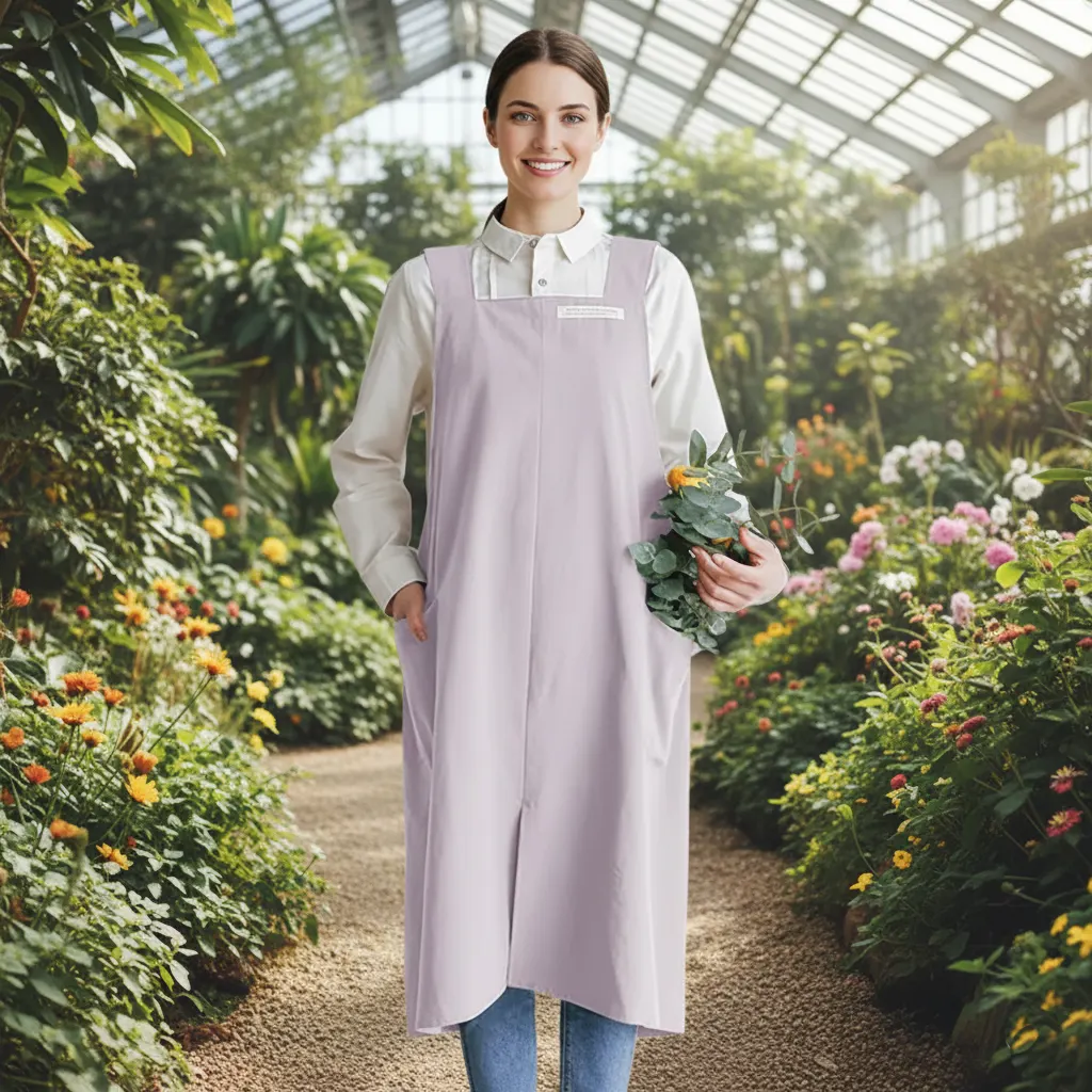 Forest-Style Solid Linen-Cotton Apron
