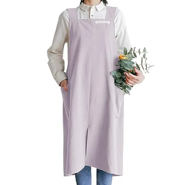 Forest-Style Solid Linen-Cotton Apron 2
