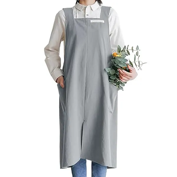 Forest-Style Solid Linen-Cotton Apron 4