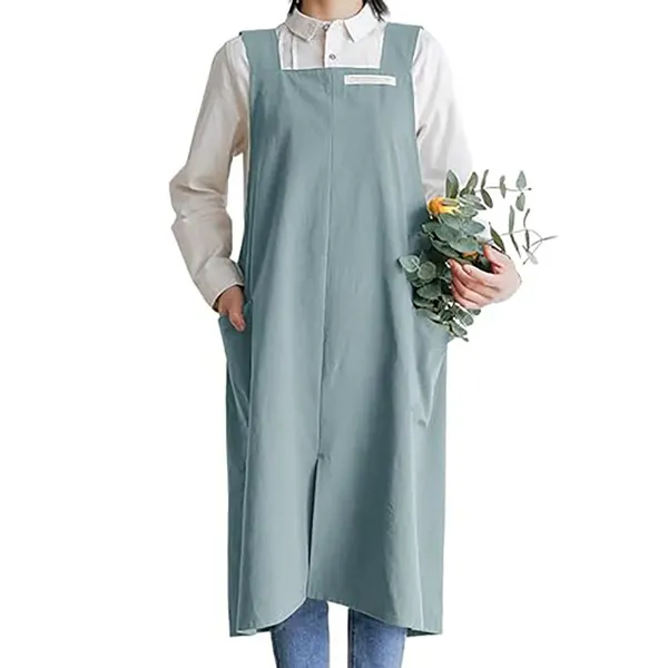 Forest-Style Solid Linen-Cotton Apron 6
