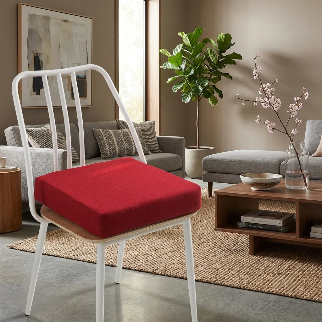 Solid color cotton-linen customizable seat cushion(Round style) 2