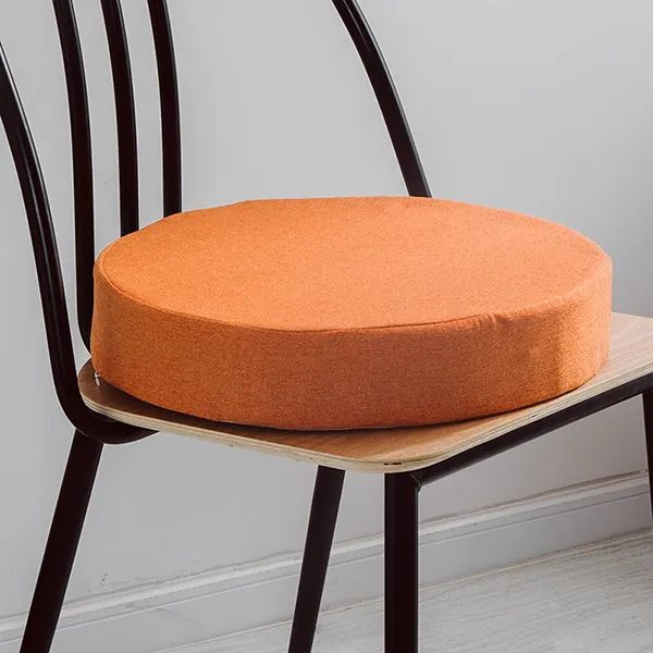 Solid color cotton-linen customizable seat cushion(Round style) 3