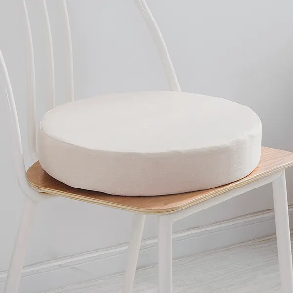 Solid color cotton-linen customizable seat cushion(Round style) 5