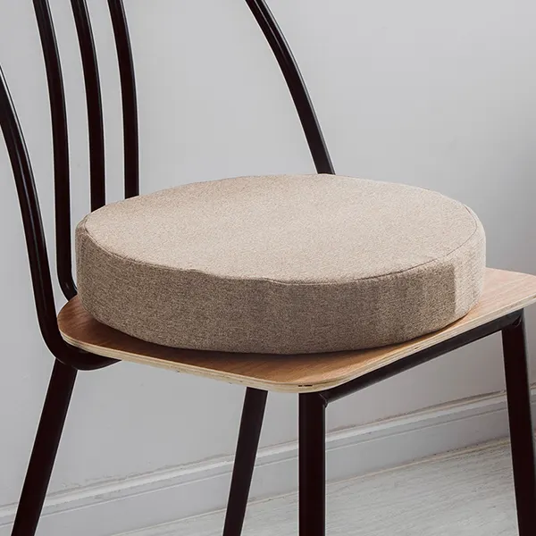 Solid color cotton-linen customizable seat cushion(Round style) 6