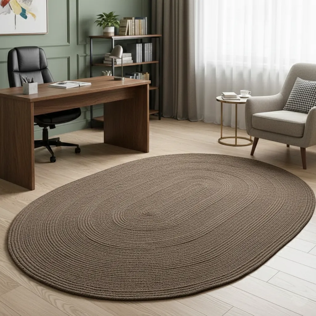 Natural Wool Jacquard Double-Loop Woven Rug