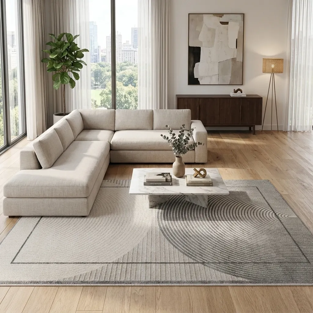 Faux Cashmere Rug – Minimalist Lines