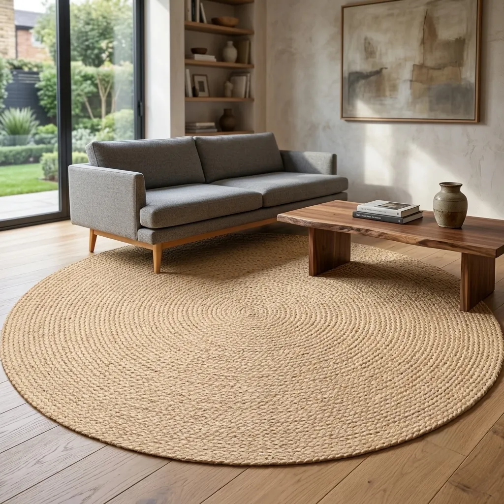 Reversible Natural Sisal Round Rug