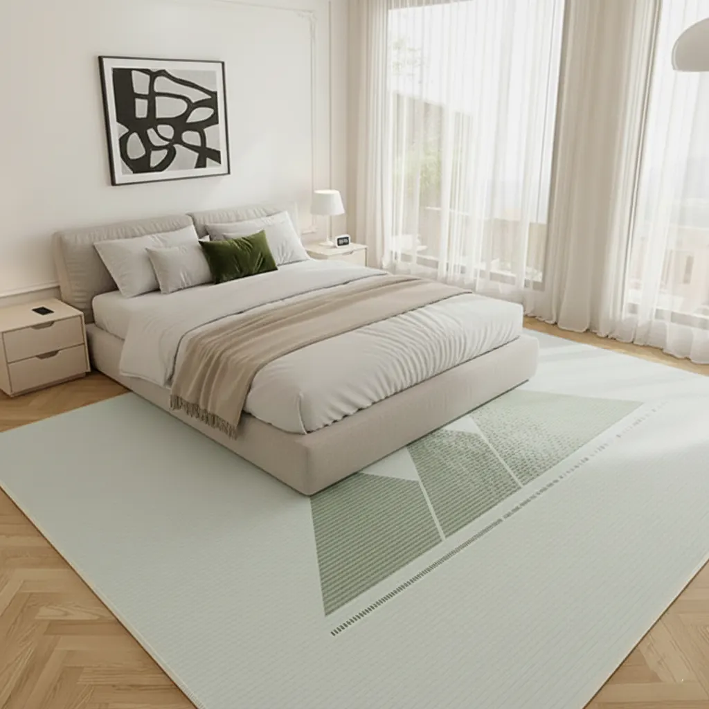 Plush Round Indoor Rug – Serene Distant Mountains