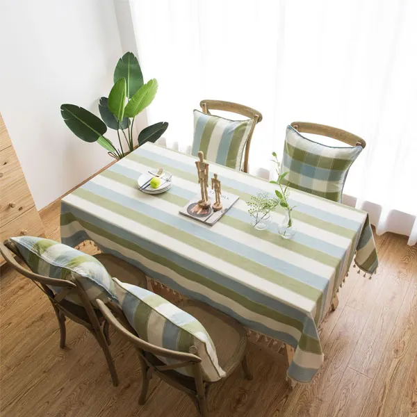 Aegean Stripe Waterproof Tablecloth 4