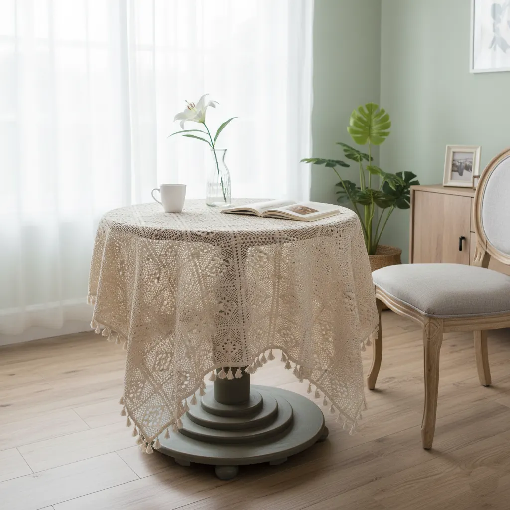 Checkered Crochet Tablecloth