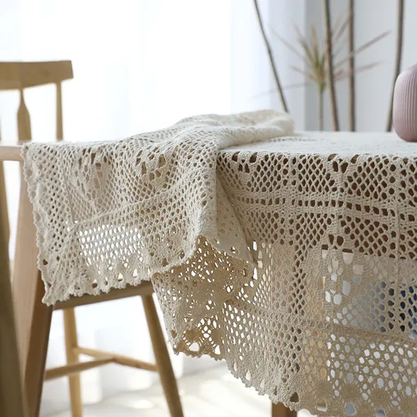 Checkered Crochet Tablecloth 2
