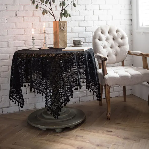 Checkered Crochet Tablecloth 4