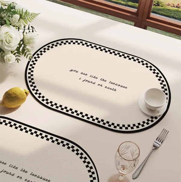 Oval Waterproof & Oil-Proof Placemat with Classical Aesthetic Design 7