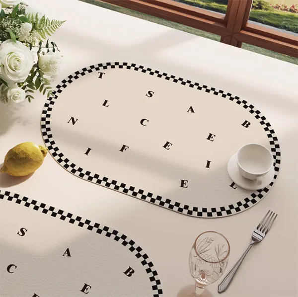 Oval Waterproof & Oil-Proof Placemat with Classical Aesthetic Design 8