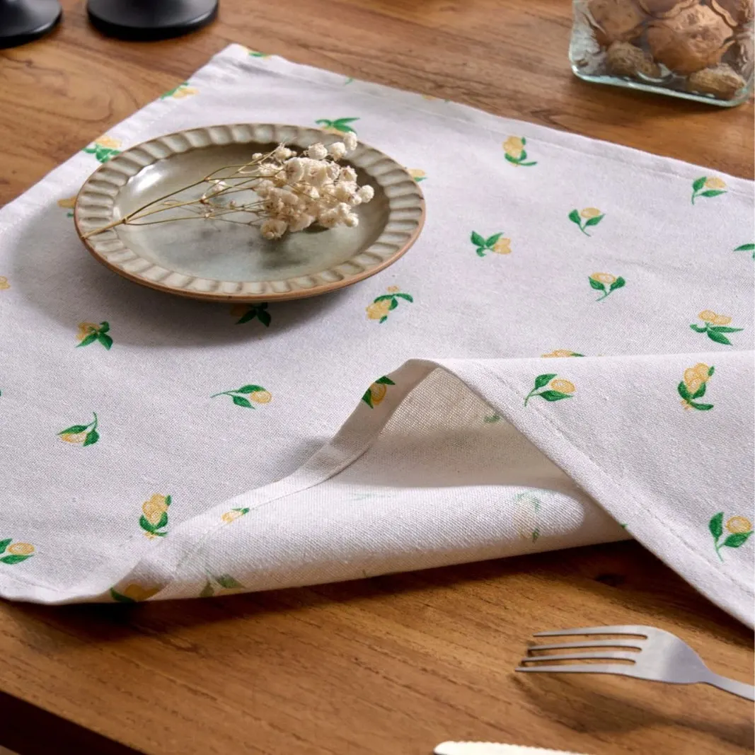 European-Style Cotton-Linen Fabric Placemat 12