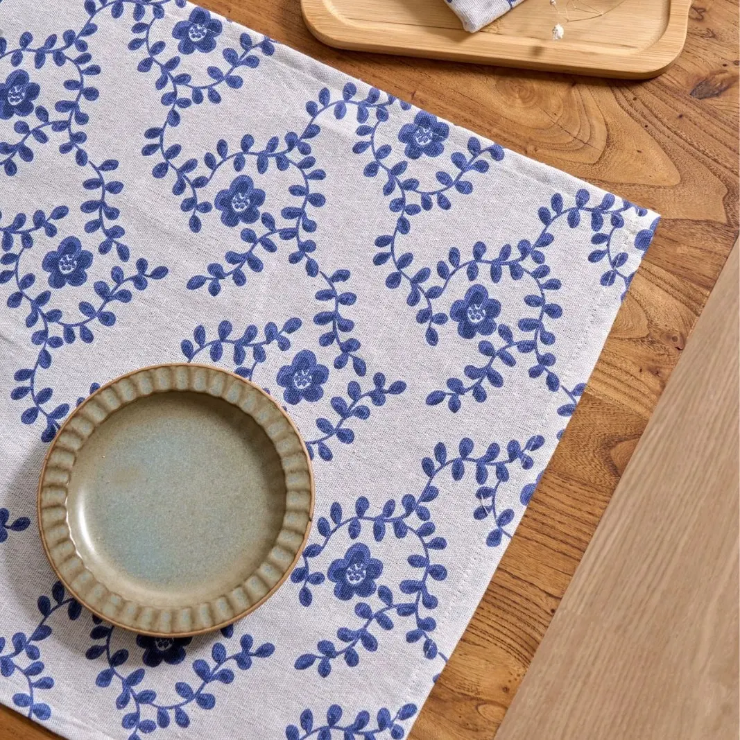 European-Style Cotton-Linen Fabric Placemat 9
