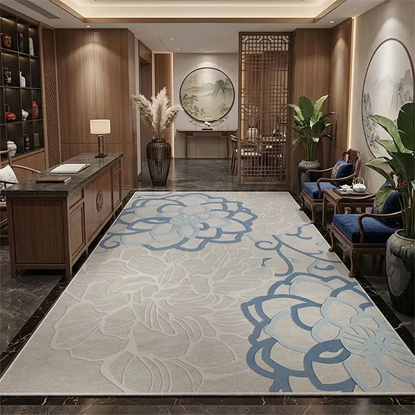 Plush Round Rug – Light Luxury Florals